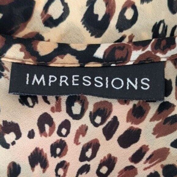 Y2K Sheer Chiffon Leopard Print Top Large Boho Fairy Grunge Asymmetric Sleeve - Picture 5 of 7